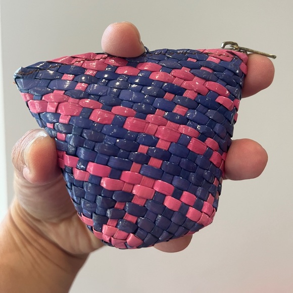 Boho Braided Leaf Coin Purse Woven Natural Palm Wallet Case Bag Kawaii Handmade - Picture 3 of 14